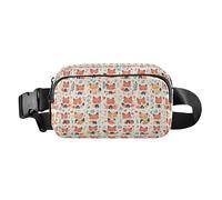 Daisy Waterproof Crossbody Bag Waist Packs with Adjustable Strap for Workout Running Hiking, Cute Fox Pattern Foxy Endless, One Size