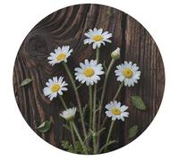 Daisy Wood Grain Personalized Jigsaw Puzzles, 195Pcs Custom Wooden Jigsaw Puzzle Round Puzzle Gift Adult