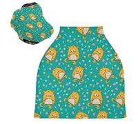 Daisy Yellow Cat Stretchy Baby Car Seat Cover,Canopy Nursing Covers,Soft Breathable Windproof Scarf Changepad for Winter Infant Breastfeeding Boys