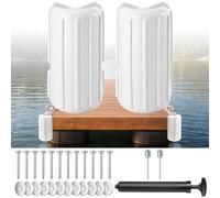 DaisyInner 2 Pack Dock Bumpers Dock Corner Bumpers Inflatable Marine Boat Fenders with Pump and Stainless Steel Mounting Hardware for Corner Edge Buoy Pontoon Protection, 15.2" x 8"