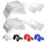 DaisyInner 2 Pcs Moto Starting Block Aid Adjustable 3-9" Starting Blocks Motorsport Foot Stool Dirt Bike Accessories for E Bikes Youth Moto Crossers Touring Motorcycles (Silver)