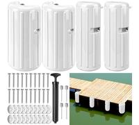 DaisyInner 4 Pcs Boat Dock Bumpers Set Fender Corner and Straight Bumpers Inflatable Corner Boat Fenders with Pump and Mounting Hardware for Corner-Edge Side Marine Bumper Buoy Pontoon (White)