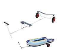 DaisyInner Boat Launching Dolly Trailer Dolly, 395 Lbs Load Capacity, Stainless Steel Trailer Mover with 16'' Pneumatic Tires Nonslip Support Bracket for Moving Kayak Motorboat Fishing Inflatable Boat