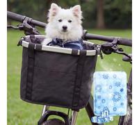 DaisyInner Dog Bike Basket Handlebar Front with Cooling Mat, Detachable Bicycle Basket for Small Dogs, Quick Release Pet Carrier for Cruiser Mountain E-Bike, Waterproof Foldable Cycling Grocery Bag