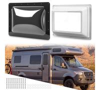 DaisyInner RV Skylight Replacement Bundle 18" x 26" Camper Cover Outer Dome Fit 14" x 22" Openings Inner Dome UV & Impact Resistant for Camper Trailer Fifth Wheel Motorhome (Black)