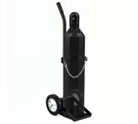 DaisyInner Single Cylinder Welding Cart Large Capacity Oxygen Tank Dolly Welding Gas Cylinder Hand Truck 8" x 10" Base 41" High with Solids Rubber 8" Tires(Black)