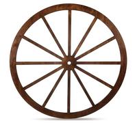 DaisyInner Wood Wagon Wheel Decorative Old Western Style Wagon Wheel Decor Vintage Rustic Wall Hanging Wood Cartwheel Decor for Garden Bar Patio Garage Farmhouse(30 Inch,Brown)