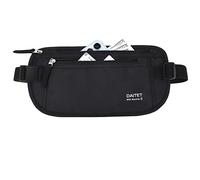 DAITET Money Belt - Passport Holder Secure Hidden Travel Wallet with RFID Blocking, Undercover Fanny Pack (Black)