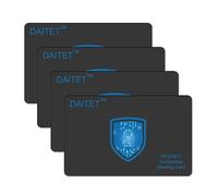 DAITET RFID and NFC Blocking Cards for Men & Women, Fuss-Free Protection for Entire Wallet Shield, Slim Contactless Bank Debit Credit Card Passport Protector Blocker Set, Black 4Pack, Minimalist