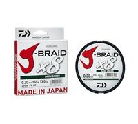 Daiwa J-Braid 8 Braid 300m dark green - Round braided fishing line