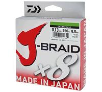 Daiwa J-Braid 8 Braid Braided Fishing Line 300 m Light Green, chartreuse