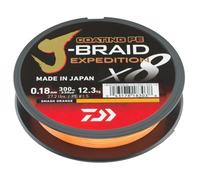 Daiwa J-Braid Expedition X8 Smash Orange 300m - 0.10mm 15.2lb/6.9kg