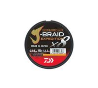 DAIWA J-Braid Expedition X8E, 0.22mm, 19.5kg/43.1lbs, 150m, Smash Orange, Braided Fishing Line, 12550-022