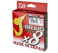 Daiwa J-Braid Grand X8E 0.13mm, 8.5kg/19.0lbs, 300m, Multicolour, Braided Fishing Line, 12795-113