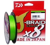 Daiwa J-Braid Grand X8E 0.22mm, 19.5kg/43.0lbs, 270m, Chartreuse, Braided Fishing Line, 127697-122