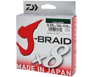 Daiwa J-Braid X8 Dark Green 150m or 300m Spools Available