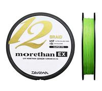 Daiwa Morethan 12 Braid EX+SI, 300 metres, 0.14mm, 12.2/26.9lbs, Lime Green, Round Braided Line, 12695-314