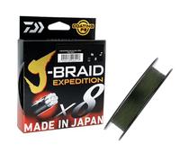 Daiwa Tresse 8 Brins J-Braid Expedition - 300m - PE.2.5 - D.0.22mm - R.19.5kg-43lb - Dark Green - 12551122 - Equipement pour la peche sportive