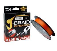 Daiwa Tresse 8 Brins J-Braid Expedition - 300m - PE.8 - D.0.42mm - R.46.5kg-103lb - Smash Orange - 12550142 - Equipement pour la peche sportive