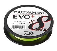 Daiwa Tresse 8 Brins Tournament 8 Braid Evo - 135m - PE.2.5 - D.0.20mm - R.18kg-39.7lb - Chartreuse - 12761020 - Equipement pour la peche sportive