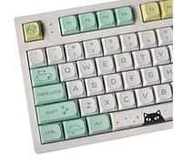 daixiahu PBT Pudding Keycaps, Theme Keycaps, 118 Keys Sublimation Keycap Set, ASA Profile Custom Keycaps for Cherry Gateron MX Switch Mechanical Keyboard (Gradient Cyan) (Cat)