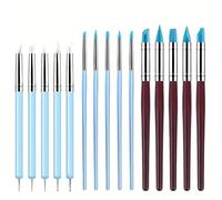 DAIXIANGER 20 PCS Blue Clay Sculpting Tools Set, Professional Silicone Brushes & Dotting Tools Kit for Polymer Clay, Air Dry Clay, Pottery, Modeling & Crafting