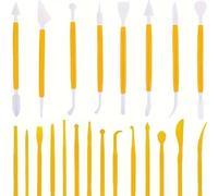 DAIXIANGER 22 PCS Yellow Clay Sculpting Tools Set, Double-Ended Plastic Modeling Tools for Pottery, Polymer Clay, Air Dry Clay & DIY Crafting