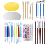 DAIXIANGER 30 PCS Clay Tools Kit, Professional Pottery & Polymer Clay Sculpting Tools Set with Air Dry Clay Tools, Dotting Tools & Silicone Brushes, Ceramic Supplies for Sculpting, Modeling & Shaping