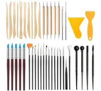 DAIXIANGER 43 PCS Clay Tools Kit, Pottery & Polymer Clay Sculpting Tools Set with Silicone Brushes, Dotting Tools & Carving Tools for Air Dry Clay, Modeling, Crafting & Shaping