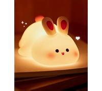 Daixinde Big Face Rabbit Night Light, Cute Bunny Gifts, Silicone Squishy Rabbit Lamp, Rechargeable Dimmable Animal Nightlight, Baby Night Light for Nursery, Breastfeeding, Bedroom, Living Room