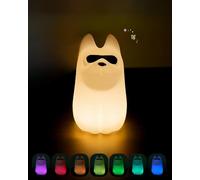 Daixinde Sunglasses Dog Night Light, 7 Color Puppy Night Light with White Noise, Rechargeable Dimmable Silicone Touch Night Lamp with 15/30/60 Minutes Timer for Bedrooms, Living Room, Cute Room Decor
