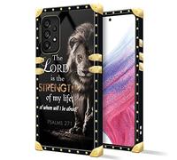 DAIZAG Case Compatible with Samsung Galaxy A53 5G, Bible Scripture Lion Luxury Elegant Women Girls Metal Decoration Corner Classic Retro Soft TPU Shock-Absorbent Case