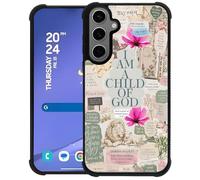 DAIZAG Case for Samsung Galaxy S24 Plus/S25 Plus,Four Corners Bumpers Anti-Slip Shock Absorbing Protective Case for Girls Boys-God Bible Collage