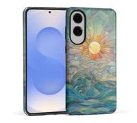 DAIZAG Case for Samsung Galaxy S25 Edge [Sun Rays Ocean Waves Stained Glass Full Body Design] - Hybrid Dual Protection Soft TPU + Hard PC, Shockproof & Scratch-Resistant Protective Case for Men Women