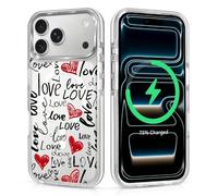DAIZAG Magnetic Case for iPhone 17 Pro Max,Love Creativity Design On Clear Base,Compatible with MagSafe,Shockproof Military Grade Protection Cover Phone Case for Men Boys Woman Girls