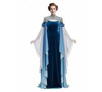 daizbella Medieval Composite Leather Spaulders Shoulder Armor Costume Accessory with Blue Fairy-Style Ombre Streamers