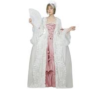 daizbella Rococo Dress Baroque Marie Antoinette Ball Dresses 18th Century Victorian Ball Gown, White Pink, M