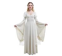 daizbella Women's Renaissance Bell Sleeves Medieval Fantasy Dress