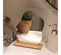 DaizySight Desk Mirror for Ins Irregular Tabletop Acrylic Mirror with Wooden Base, Vanity Aesthetic Decorative for Living Room and Home - Star Shape