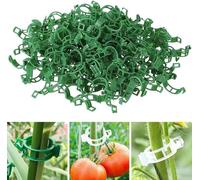 DAJASD 100Pcs Plant Support Clips, Plants Clip for Climbing Plants, Tomato Clip Flower Stem Clips for Fixing Vegetables, Cucumbers, Flowers, Shrubs, Cage (Green)