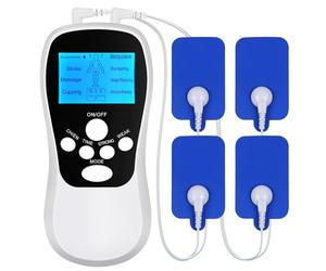 DAJASD 3-in-1 TENS Machine for Pain Relief, Tens Electric Massager with 8 Modes & 15 Intensities & Timer, Dual Channel Tens Machine with 4 Pcs Replacement Pads for Soothing Back, Knee, Hip, Sciatica
