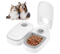 DAJASD Automatic Cat Feeder, Dry and Wet Food Dispenser, 2 Meals, 700 ml, Automatic Feeder for Dogs and Cats with 48 Hour Timer for Cats and Small Dogs, Grey