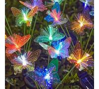 DAJASD Butterfly Solar Lights Outdoor Garden, 2 Pack 10 LED Color-Changing Swaying Butterfly Lights, IP65 Waterproof Decorative Solar Powered Garden Light for Patio Yard Pathway