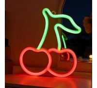 DAJASD Cherry Neon Light, USB/Battery Powered Neon Wall Light, LED Signs Cherry Neon Light Signs, Neon Night Light for Bedroom, Bar, Party, Christmas Decor