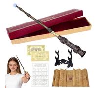 DAJASD Dumbledore Magic Wand, 35CM USB Rechargeable Light Up Dumbledore Wand with Gift Box, 5PCS Magic Wizard Wand with Realistic Details for Fans, Costume Accessory Collectables