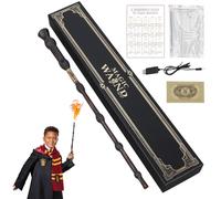 DAJASD H-arry P-otter Magic Wand, 35CM USB Rechargeable Light Up Shoots Fire Dumbledore Wand, Magic Wizard Wand with Realistic Details for Toys Fans, Costume Accessory Collectables
