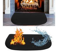 DAJASD Hearth Rugs for Fireplaces, 102 X 50CM Anti-slip Fireproof Fireplace Mat, Half-round Fire Pit Mat, Fiberglass Fireplace Hearth Mat for Fire Resistant Protects Floors
