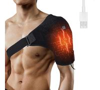 DAJASD Heated Shoulder Support, USB Electric Shoulder Heating Pad with 3 Modes & Adjustable Strap for Men & Women, Breathable Heated Shoulder Wrap Brace for Shoulder Pain Relief, Shoulder Relax Muscle