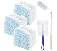 DAJAVE 100 Pcs Dust Magnet Refills 180° Magnetic Duster Refills with 2 Handle, Disposable Dusters Dust Magnetic Refills for Cleaning Dust Dirt Hair