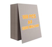 DAJAVE 100 Sheests A4 Greyboard 1500 Micron Chipboard Sheets Grey Mount Board Thick Cardboard Sheets for Model Making